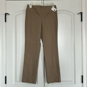 NWOT NIC+ZOE Women's Woven Wonder Stretch Pants Latte Color NWT Size 2